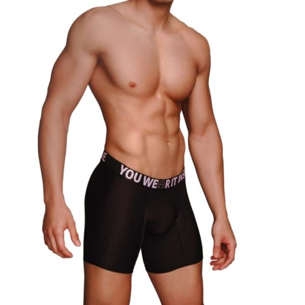 MÄNNLICH - MS077 SCHWARZ LANG SPORT BOXER GRÖSSE S.