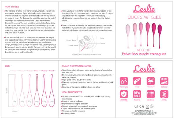 LESLIE KEGEL FIT PELVIC MUSCLE TRAINING SET 6 STÜCKE – Bild 14