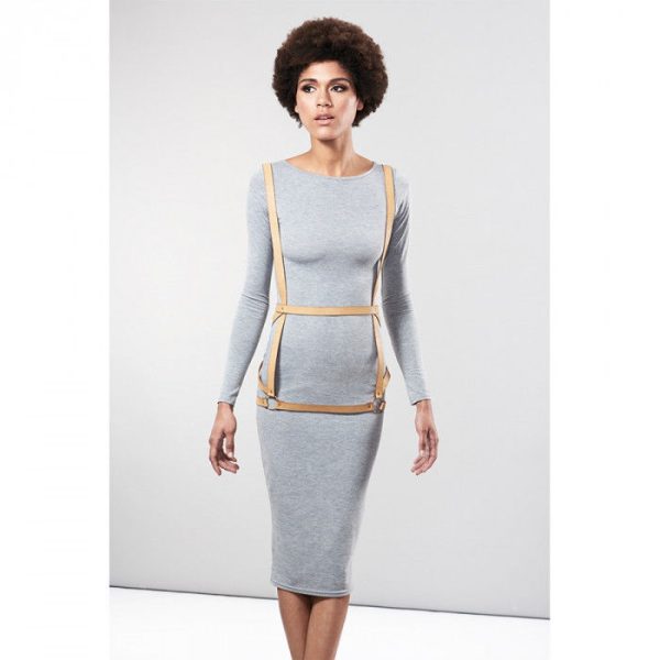 BIJOUX INDISCRETS MAZE ARROW DRESS HARNESS - BRAUN – Bild 3
