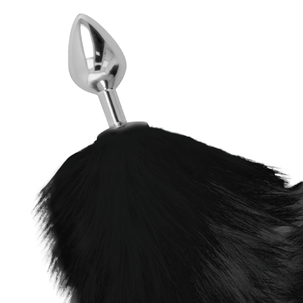 DARKNESS BLACK TAIL BUTT PLUG SILVER 8CM – Bild 3