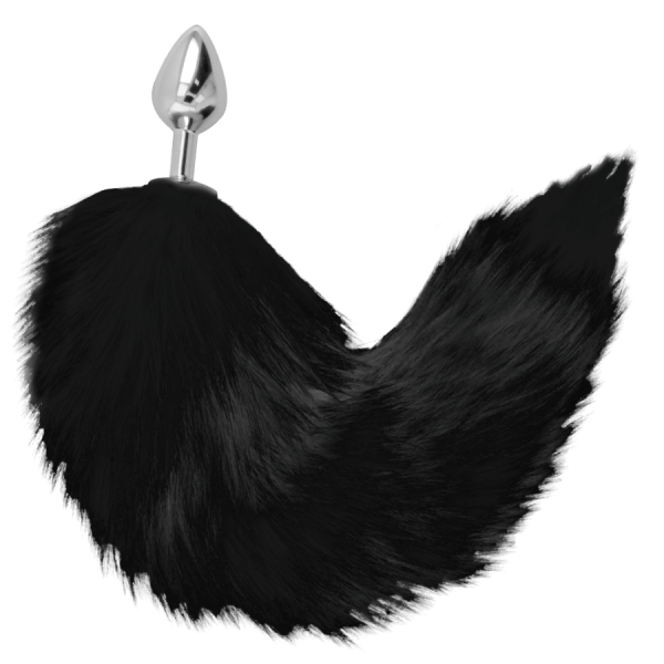 DARKNESS BLACK TAIL BUTT PLUG SILVER 8CM – Bild 2