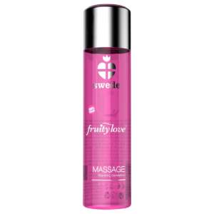 SWEDE FRUITY LOVE MASSAGEÖL MIT WÄRMENDEM EFFEKT, ROSA HIMBEERE UND RHABARBER 120 ML.